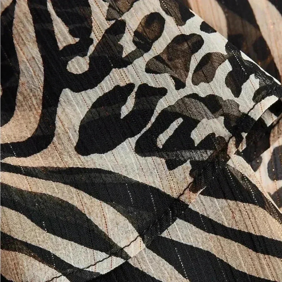 EXPRESS Rachel Zoe Women’s Zebra Animal Draped One Shoulder Night Out Bodysuit M - Picture 5 of 6